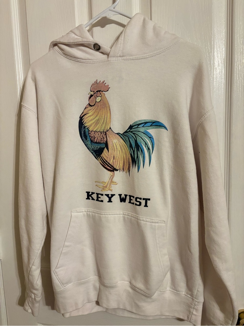 Key West Rooster Graphic Hoodie - Cream
